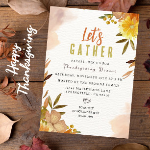 Personalised Elegant Floral Botanical Thanksgiving Invitation