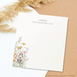 Personalised Elegant Floral Chic Notepad