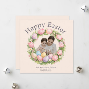 Personalised Elegant Floral Easter Holiday Card