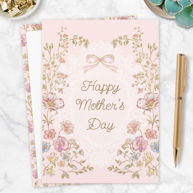 Personalised Elegant Floral Happy Mother’s Day Card (In situ)