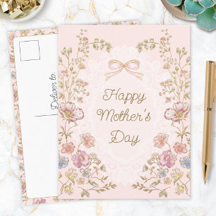 Personalised Elegant Floral Happy Mother’s Day Postcard