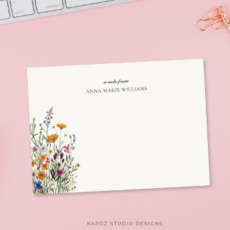 Personalised Elegant Floral Note Card