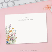 Personalised Elegant Floral Note Card