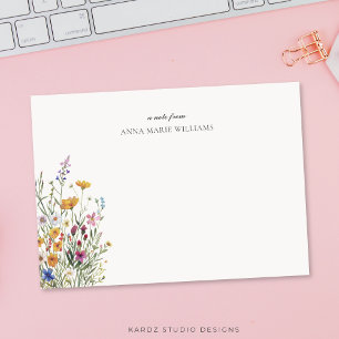 Personalised Elegant Floral Note Card