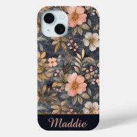 Personalised Elegant Floral Pink & Gold Pattern