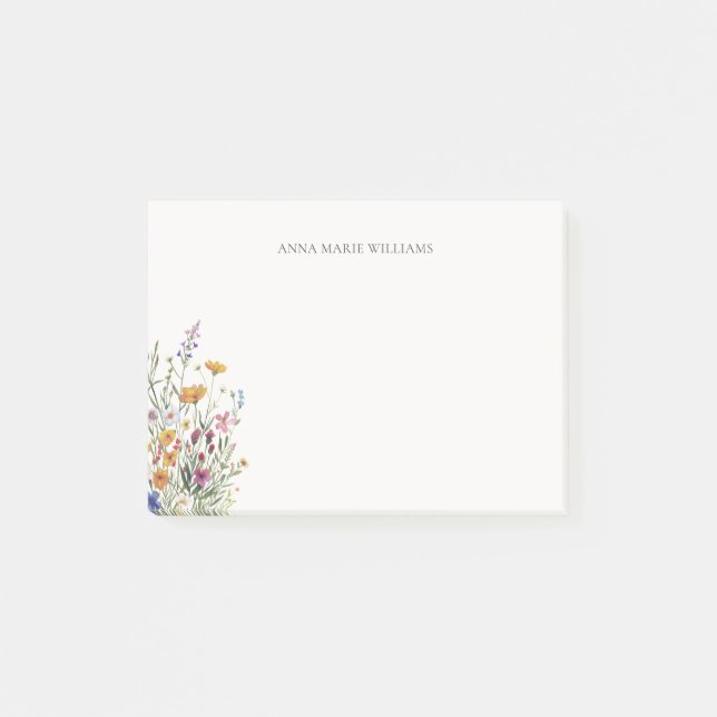 Personalised Elegant  Floral  Post-it Notes (Front)