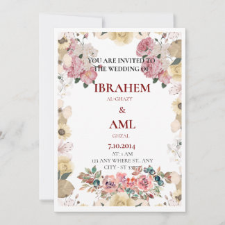 Personalised Elegant Floral Wedding Invitation