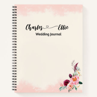 Personalised Elegant Floral wedding journal