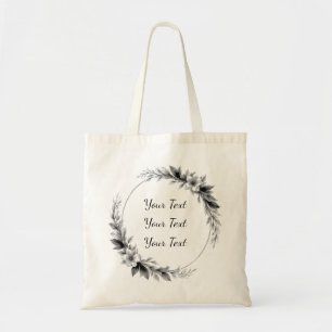 Personalised Elegant Floral Wreath Tote Bag