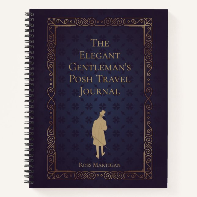 Personalised Elegant Gentleman's Travel Journal (Front)