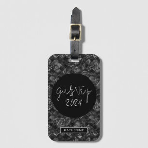 Personalised Elegant Girls Trip Faux Glitter Foil Luggage Tag