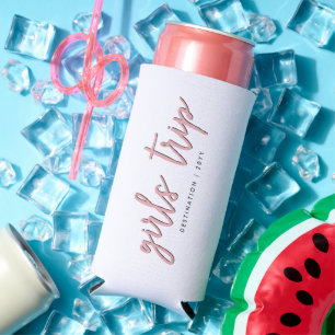 Personalised Elegant Girls Trip Girls Weekend Seltzer Can Cooler