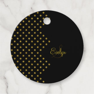 Personalised Elegant Glitter Gold Favour Tags