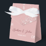 Personalised Elegant Glitter Monogram Favour Box<br><div class="desc">Elegant Rosy Glitter Favour Box. You can change the text as you desire</div>