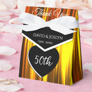 Personalised Elegant Gold 50th Wedding Anniversary Favour Box