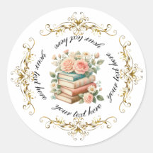 Personalised Elegant Gold Border Sticker 