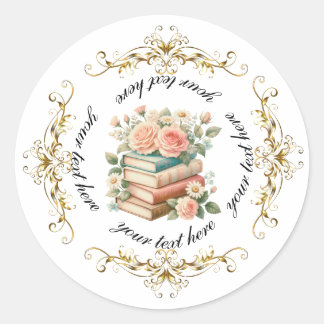 Personalised Elegant Gold Border Sticker 