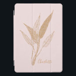 Personalised Elegant Gold Botanical Line Art Pink iPad Pro Cover<br><div class="desc">This delicate botanical design features intricately drawn gold leaves against a soft blush pink background, creating a sophisticated and timeless aesthetic. Inspired by nature’s elegance and minimalist line art, this design is perfect for those who appreciate refined simplicity with a touch of luxury. The subtle yet eye-catching gold colour adds...</div>