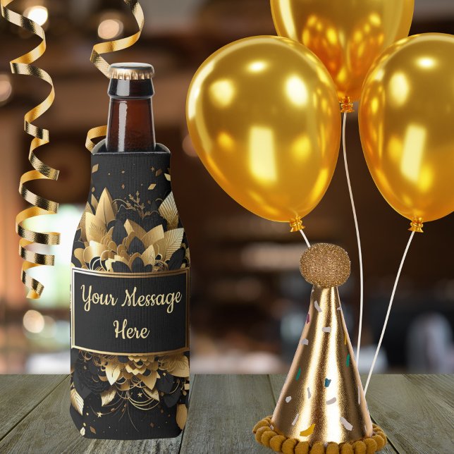Personalised Elegant Gold Bottle Cooler (Creator Uploaded)