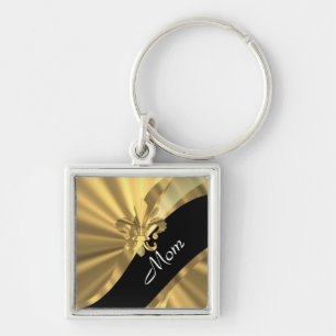 Personalised elegant gold mum key ring