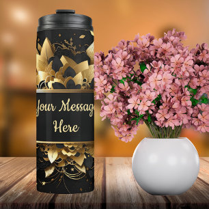 Personalised Elegant Gold Thermal Tumbler