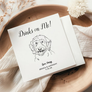 Personalised Elegant Goldendoodle Dog Wedding  Napkin