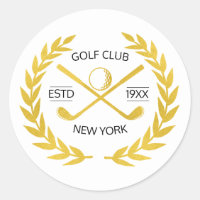 Personalised Elegant Golf Club Gold Wreath