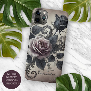 Personalised Elegant Gothic Rose Floral Victorian iPhone 11 Pro Max Case