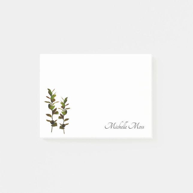 Personalised Elegant Greenery  Post-it Notes (Front)