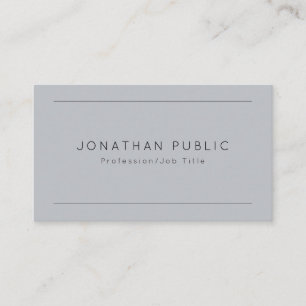 Personalised Elegant Grey Modern Simple Template Business Card