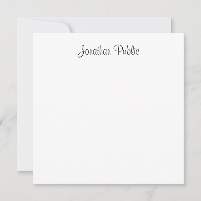 Personalised Elegant Handwritten Script Text Card (Front)