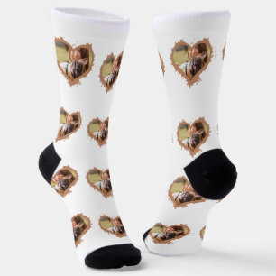 Personalised Elegant heart multi photo Socks