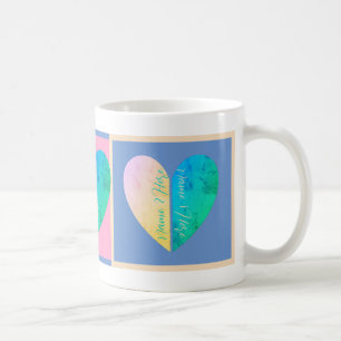 Personalised Elegant His and Hers Half Hearts Coffee Mug