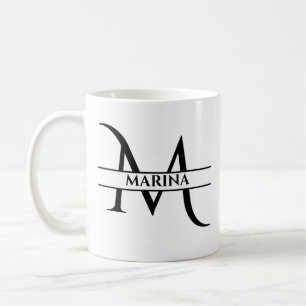 Personalised Elegant Initial Letter M Coffee Mug
