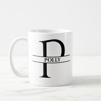 Personalised Elegant Initial Letter P Coffee Mug