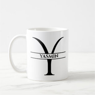 Personalised Elegant Initial Letter Y Coffee Mug