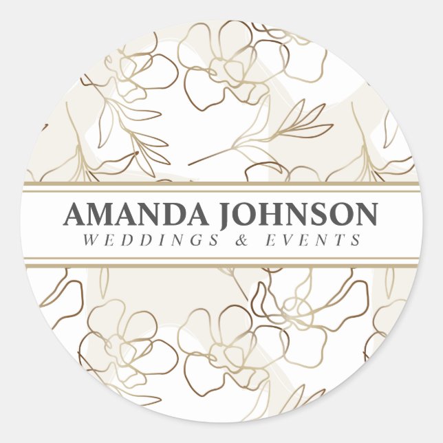 Personalised Elegant Ivory  Classic Round Sticker (Front)