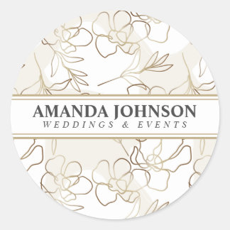 Personalised Elegant Ivory Classic Round Sticker