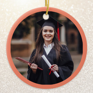Personalised Elegant Keepsake Graduation Photo Ceramic Ornament