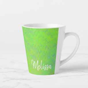 Personalised Elegant Lime Green Marbled Art Latte Mug