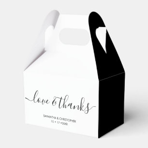 Personalised Elegant Love and Thanks Wedding Favour Box
