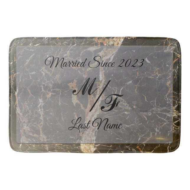 Personalised Elegant Marble Bath Mat (Front)