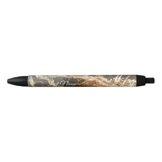 Personalised Elegant Marble Black Ink Pen