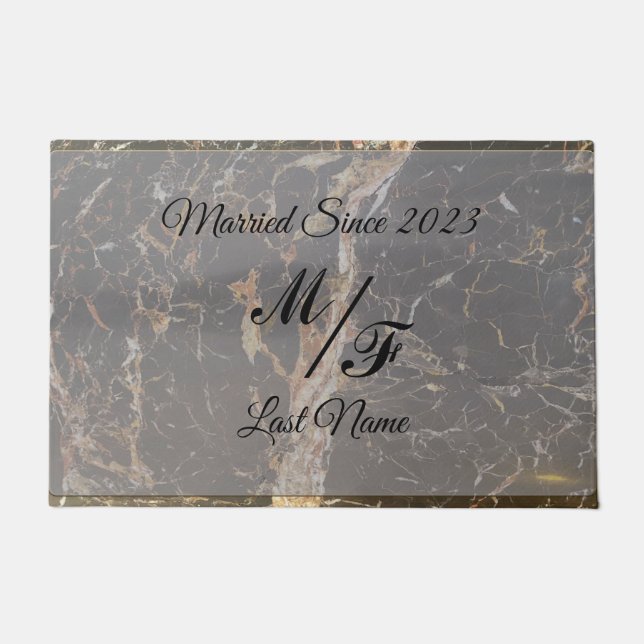Personalised Elegant Marble Doormat (Front)