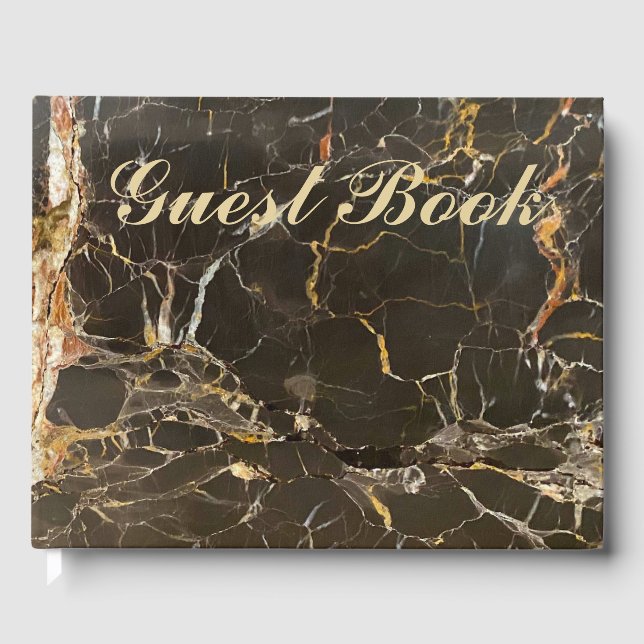 Personalised Elegant Marble Guest Book (Front)