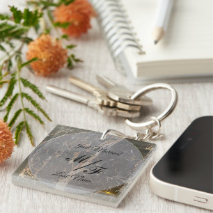 Personalised Elegant Marble Key Ring