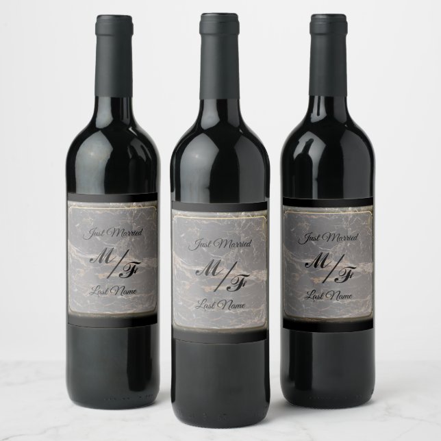 Personalised Elegant Marble Wine Label (Bottles)