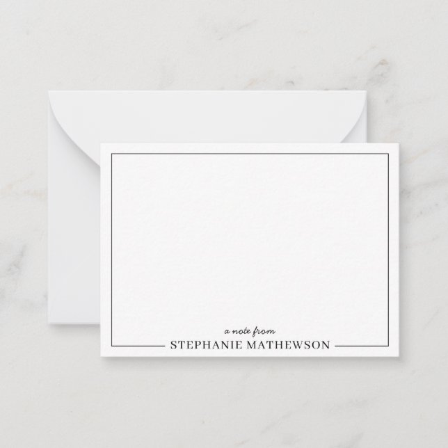 Personalised Elegant Minimal Black and White Card (Front)