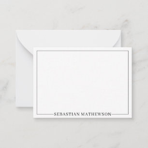 Personalised Elegant Minimal Black and White Card
