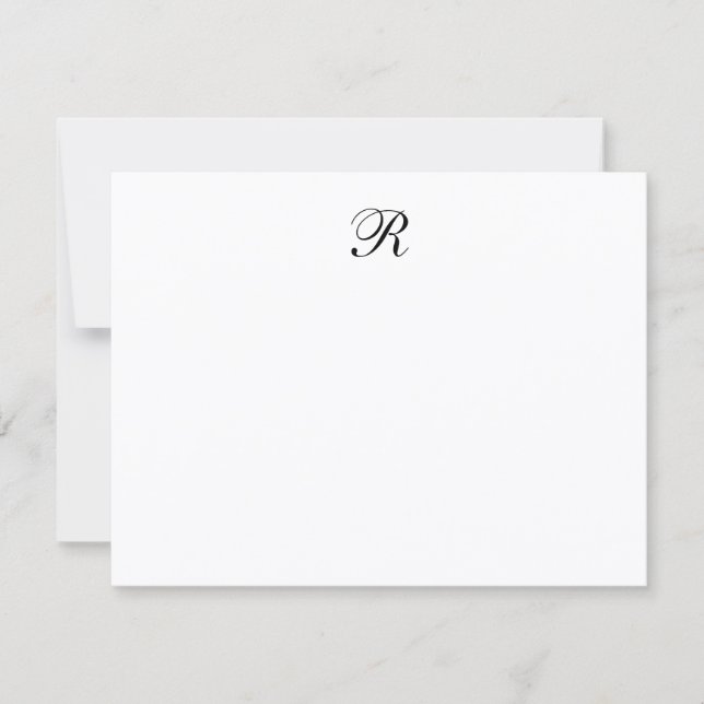 Personalised Elegant Minimalist Script Monogram Card (Front)
